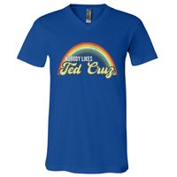 Nobody Likes Ted Cruz Rainbow Vintage V-Neck T-Shirt