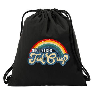 Nobody Likes Ted Cruz Rainbow Vintage Drawstring Bag