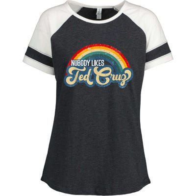 Nobody Likes Ted Cruz Rainbow Vintage Enza Ladies Jersey Colorblock Tee