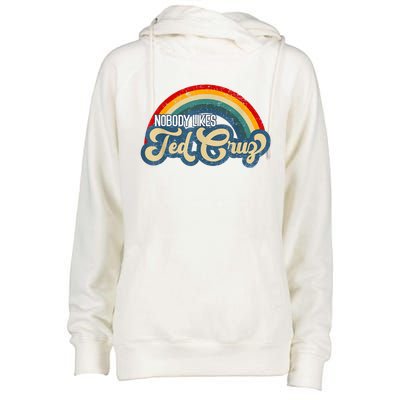 Nobody Likes Ted Cruz Rainbow Vintage Womens Funnel Neck Pullover Hood