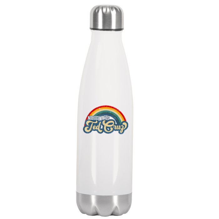 Nobody Likes Ted Cruz Rainbow Vintage Stainless Steel Insulated Water Bottle