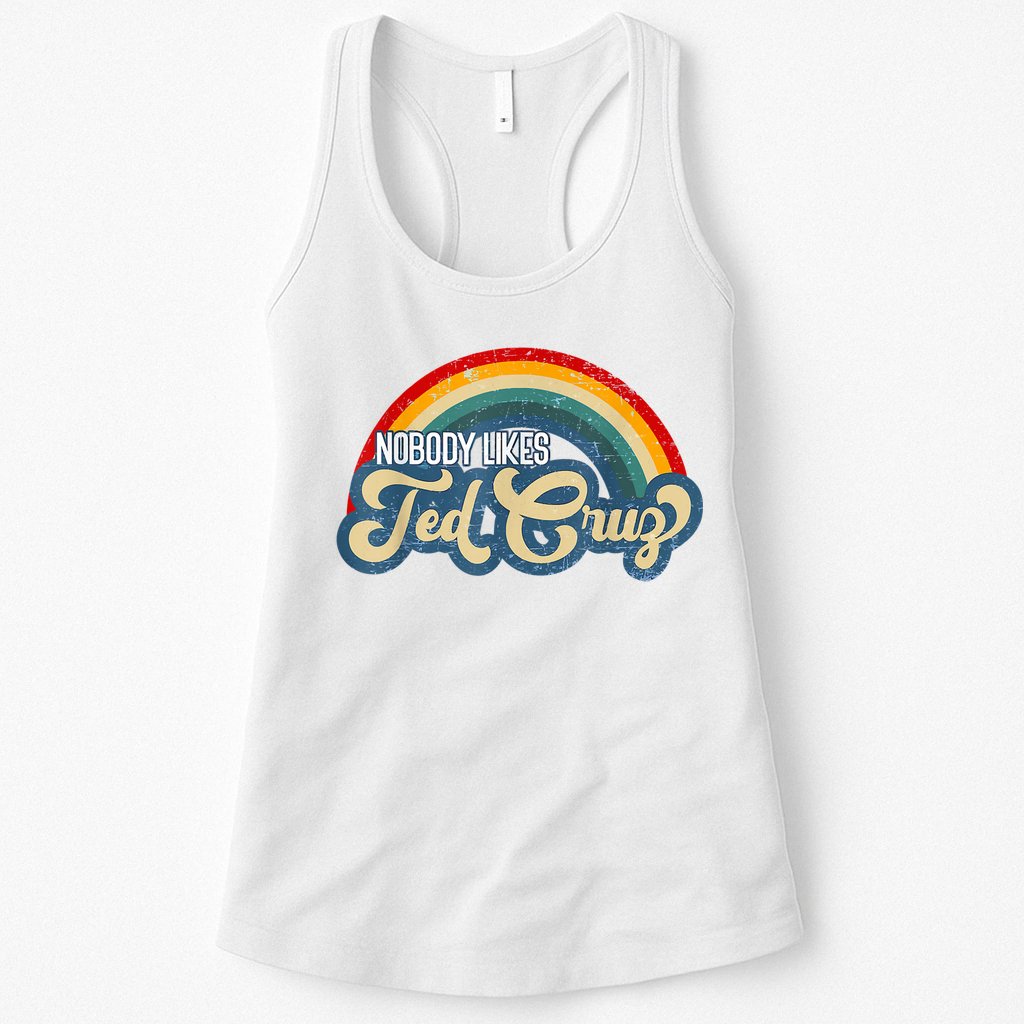 Nobody Likes Ted Cruz Rainbow Vintage Womens Tank Top