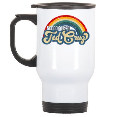 Nobody Likes Ted Cruz Rainbow Vintage Stainless Steel Travel Mug