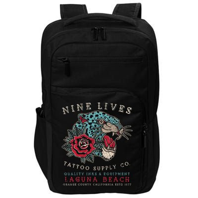 Nine Lives Tattoo Supply Co Old School Panther Laguna Beach Impact Tech Backpack