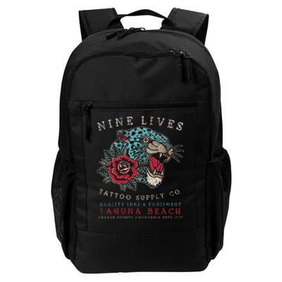 Nine Lives Tattoo Supply Co Old School Panther Laguna Beach Daily Commute Backpack