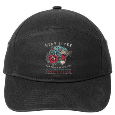 Nine Lives Tattoo Supply Co Old School Panther Laguna Beach 7-Panel Snapback Hat