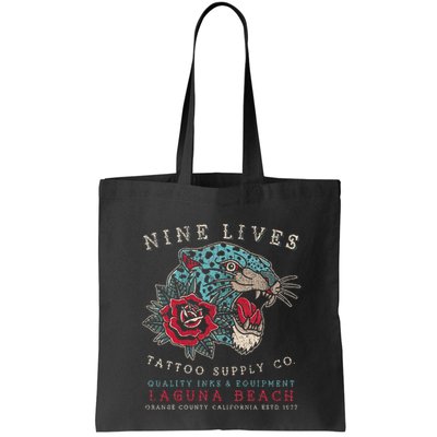 Nine Lives Tattoo Supply Co Old School Panther Laguna Beach Bag