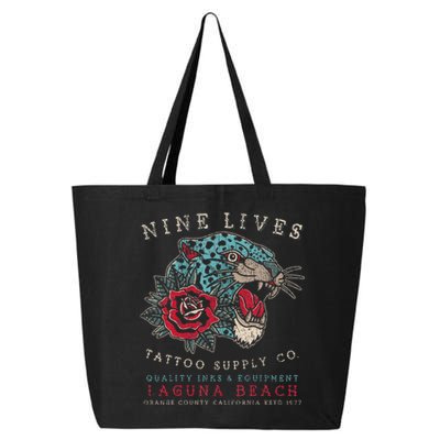 Nine Lives Tattoo Supply Co Old School Panther Laguna Beach 25L Jumbo Tote