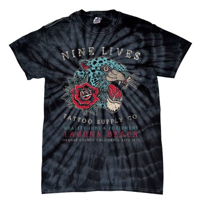 Nine Lives Tattoo Supply Co Old School Panther Laguna Beach Tie-Dye T-Shirt