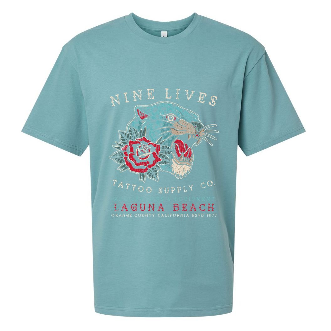 Nine Lives Tattoo Supply Co Old School Panther Laguna Beach Sueded Cloud Jersey T-Shirt