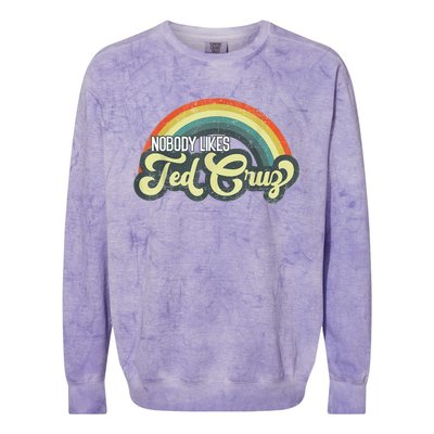 Nobody Likes Ted Cruz Rainbow Vintage Colorblast Crewneck Sweatshirt