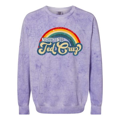 Nobody Likes Ted Cruz Rainbow Colorblast Crewneck Sweatshirt