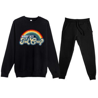 Nobody Likes Ted Cruz Rainbow Premium Crewneck Sweatsuit Set