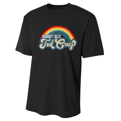 Nobody Likes Ted Cruz Rainbow Performance Sprint T-Shirt