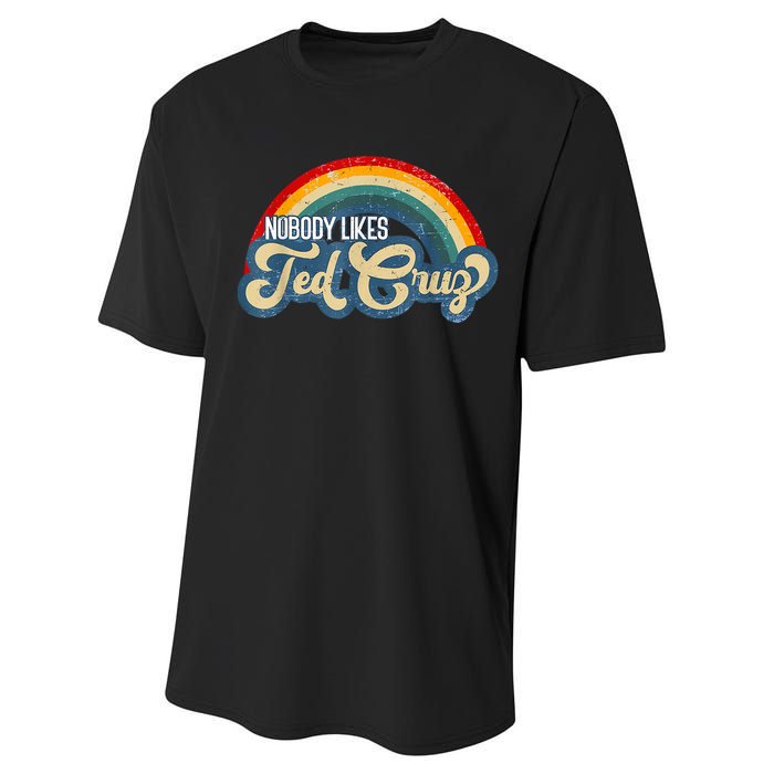 Nobody Likes Ted Cruz Rainbow Performance Sprint T-Shirt