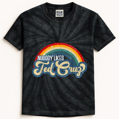 Nobody Likes Ted Cruz Rainbow Kids Tie-Dye T-Shirt