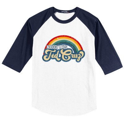 Nobody Likes Ted Cruz Rainbow Baseball Sleeve Shirt