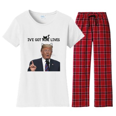 Nine Lives Trump Women's Flannel Pajama Set