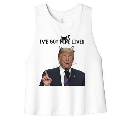 Nine Lives Trump Women's Racerback Cropped Tank