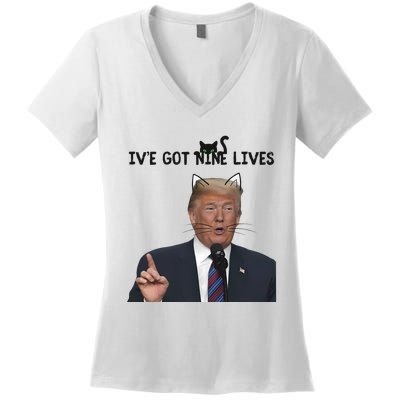 Nine Lives Trump Women's V-Neck T-Shirt