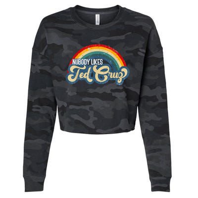 Nobody Likes Ted Cruz Rainbow Vintage Cropped Pullover Crew