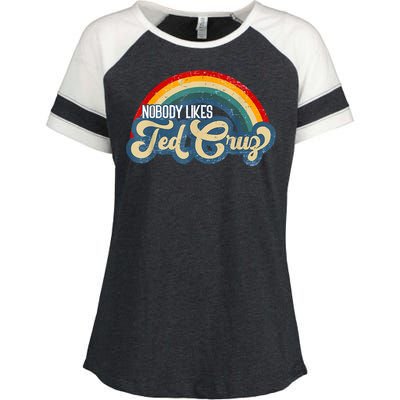 Nobody Likes Ted Cruz Rainbow Vintage Enza Ladies Jersey Colorblock Tee