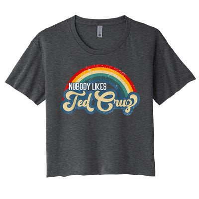 Nobody Likes Ted Cruz Rainbow Vintage Women's Crop Top Tee