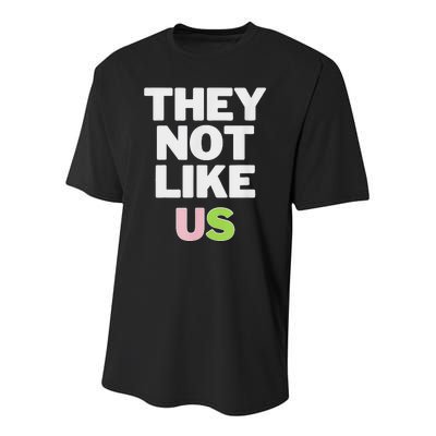 Not Like Us P.I.N.K And Green Youth Performance Sprint T-Shirt