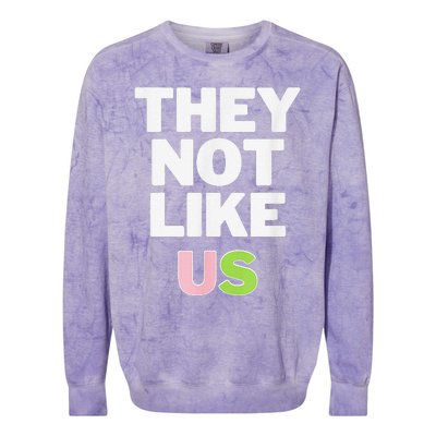 Not Like Us Pin.K And Green Colorblast Crewneck Sweatshirt