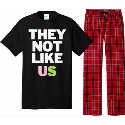 Not Like Us Pin.K And Green Pajama Set