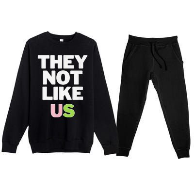 Not Like Us Pin.K And Green Premium Crewneck Sweatsuit Set