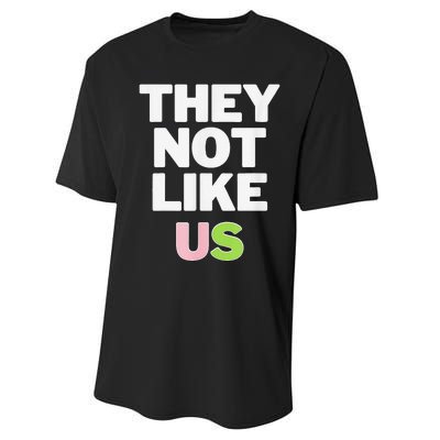 Not Like Us Pin.K And Green Performance Sprint T-Shirt