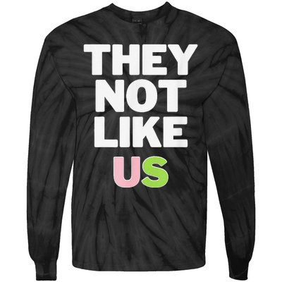 Not Like Us Pin.K And Green Tie-Dye Long Sleeve Shirt