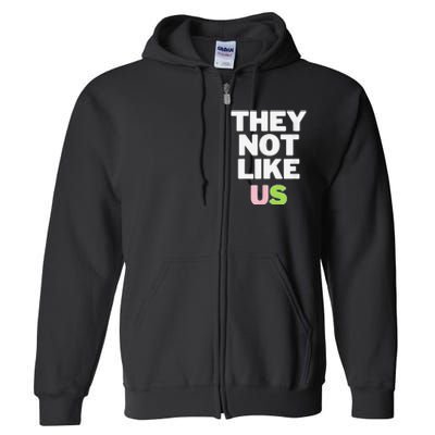 Not Like Us Pin.K And Green Full Zip Hoodie