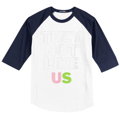 Not Like Us Pin.K And Green Baseball Sleeve Shirt