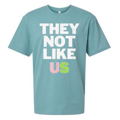 Not Like Us Pin.K And Green Sueded Cloud Jersey T-Shirt