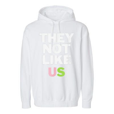 Not Like Us Pin.K And Green Garment-Dyed Fleece Hoodie