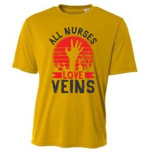 Nurses Love Veins Funny Zombie Vampire Halloween Nurse Meaningful Gift Cooling Performance Crew T-Shirt