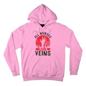 Nurses Love Veins Funny Zombie Vampire Halloween Nurse Meaningful Gift Hoodie