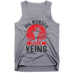 Nurses Love Veins Funny Zombie Vampire Halloween Nurse Meaningful Gift Tank Top