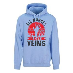 Nurses Love Veins Funny Zombie Vampire Halloween Nurse Meaningful Gift Unisex Surf Hoodie