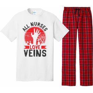 Nurses Love Veins Funny Zombie Vampire Halloween Nurse Meaningful Gift Pajama Set