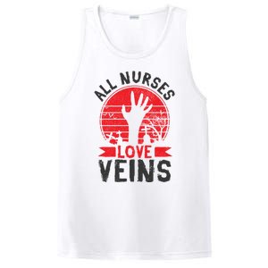 Nurses Love Veins Funny Zombie Vampire Halloween Nurse Meaningful Gift PosiCharge Competitor Tank