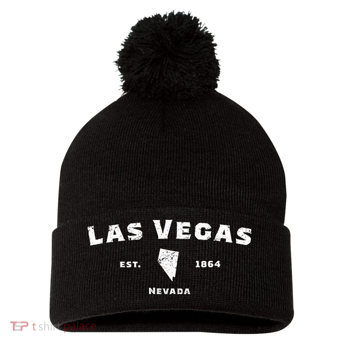 Nevada Las Vegas Pom Pom 12in Knit Beanie