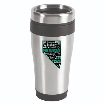 Nevada Las Vegas Map Winnemucca Reno Elko Ely Carson City 16oz Travel Tumbler