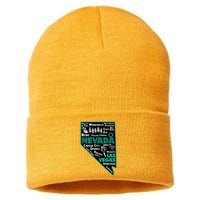 Nevada Las Vegas Map Winnemucca Reno Elko Ely Carson City Sustainable Knit Beanie