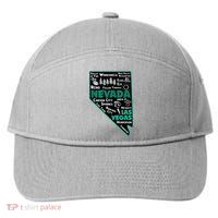 Nevada Las Vegas Map Winnemucca Reno Elko Ely Carson City 7-Panel Snapback Hat