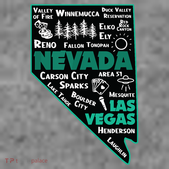 Nevada Las Vegas Map Winnemucca Reno Elko Ely Carson City 7-Panel Snapback Hat