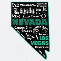 Nevada Las Vegas Map Winnemucca Reno Elko Ely Carson City Sueded Cloud Jersey T-Shirt