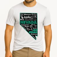 Nevada Las Vegas Map Winnemucca Reno Elko Ely Carson City Cooling Performance Crew T-Shirt